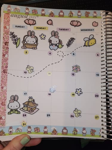 Customer photo review of Spring Bees planner Stickers