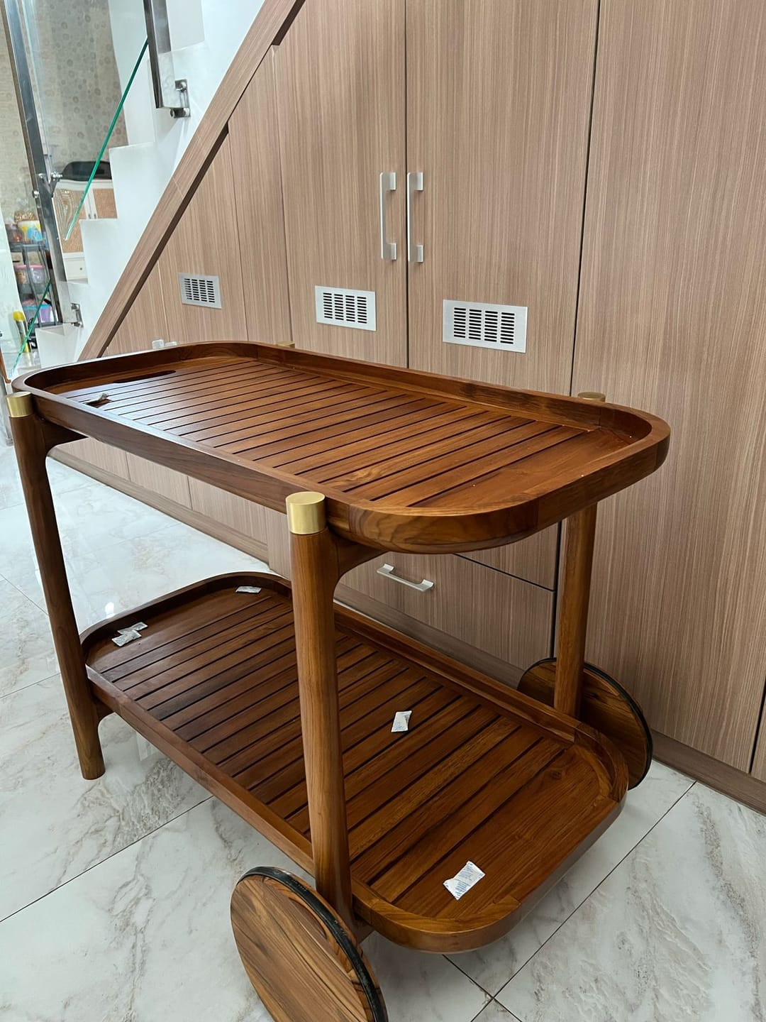 Customer photo review of Reclaimed Teak Serving Trolley | Timeless Elegance for Indoor & Outdoor