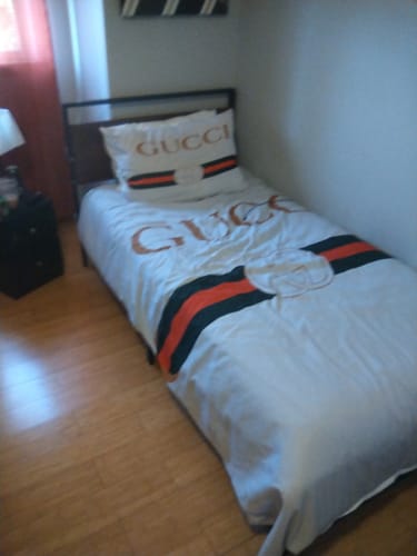 Customer photo review of gucci bedding set white and brown Luxury bed sheets