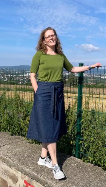 Customer photo review of NEW! Denim Wrap Skirt