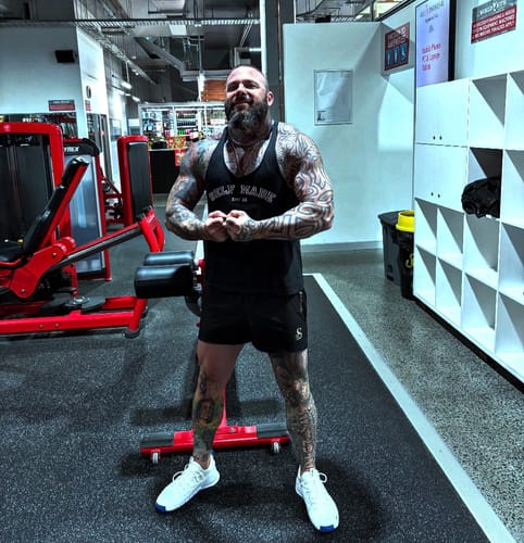 Customer photo review of Quads of the Gods | Black/Gold Leg Day Shorts | Stay Shredded