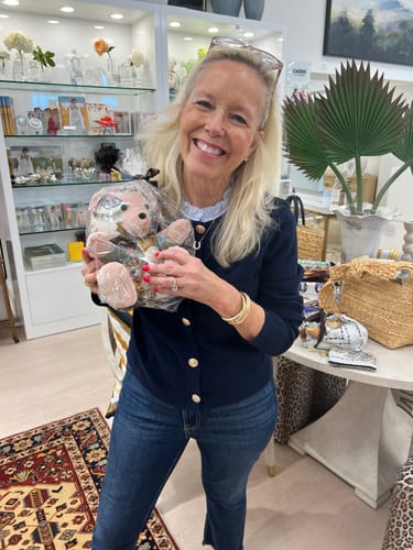 Customer photo review of Qu'Importe le Flacon  Vintage Silk Scarf Tender Teddy Bear