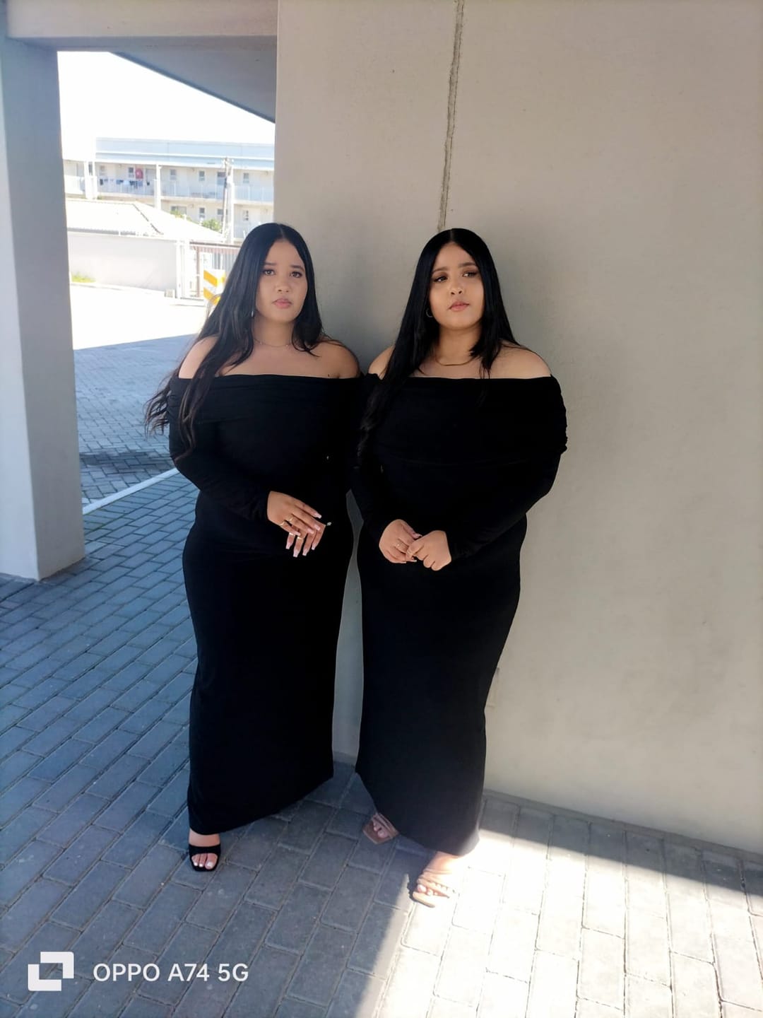 Customer photo review of Black Bardot Sculpted Dress with Long Sleeves