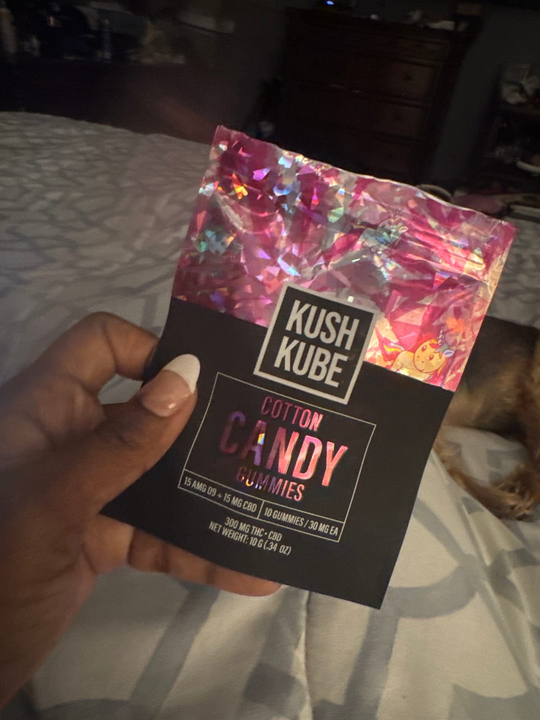 Customer photo review of Cotton Candy Kush Kube - 15mg THC