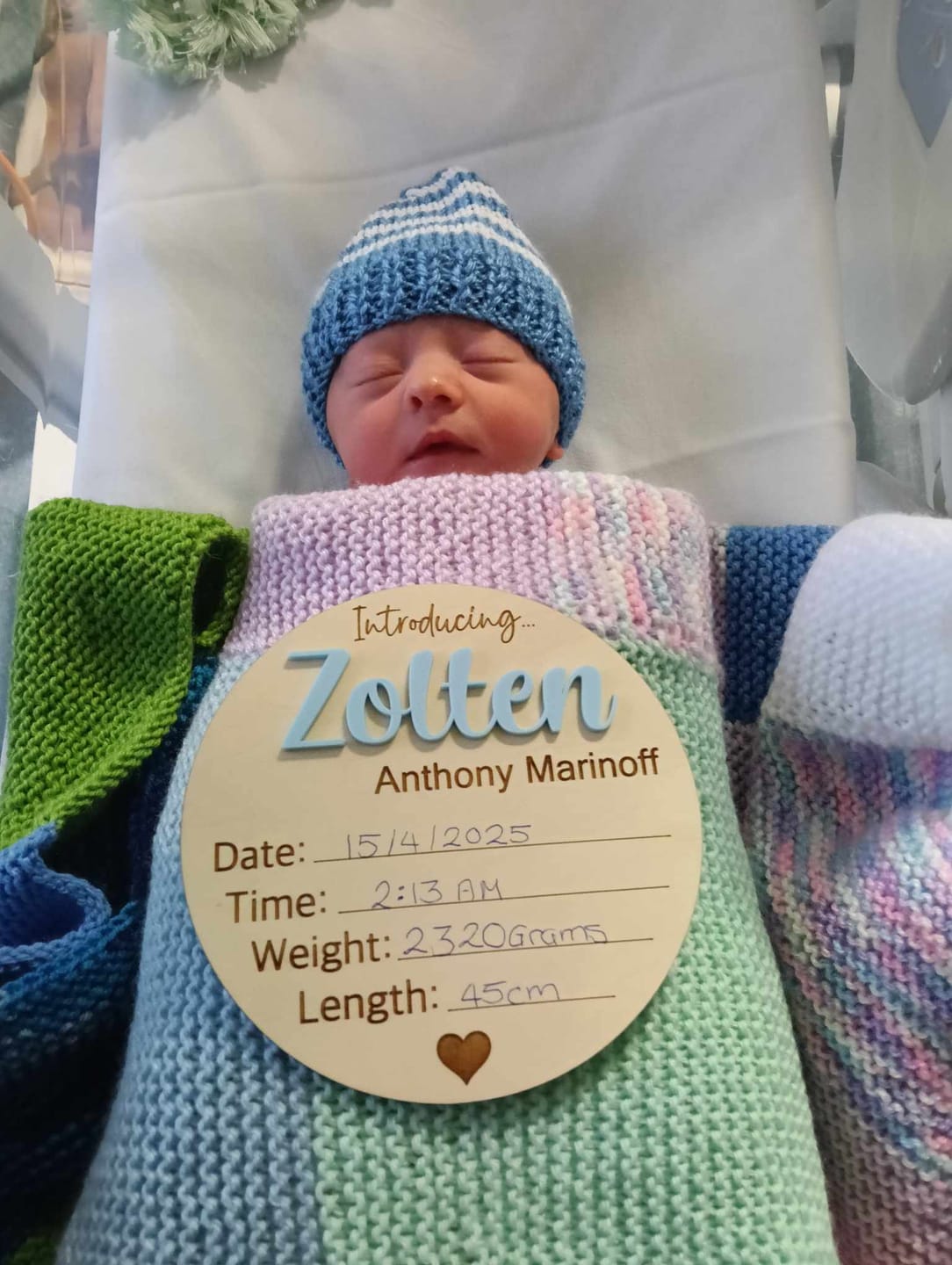 Customer photo review of Personalised Baby Birth Announcement Plaque