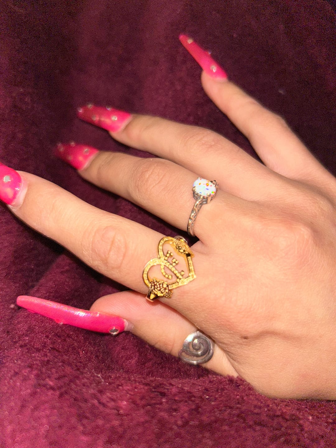 Customer photo review of Heart Initial Ring