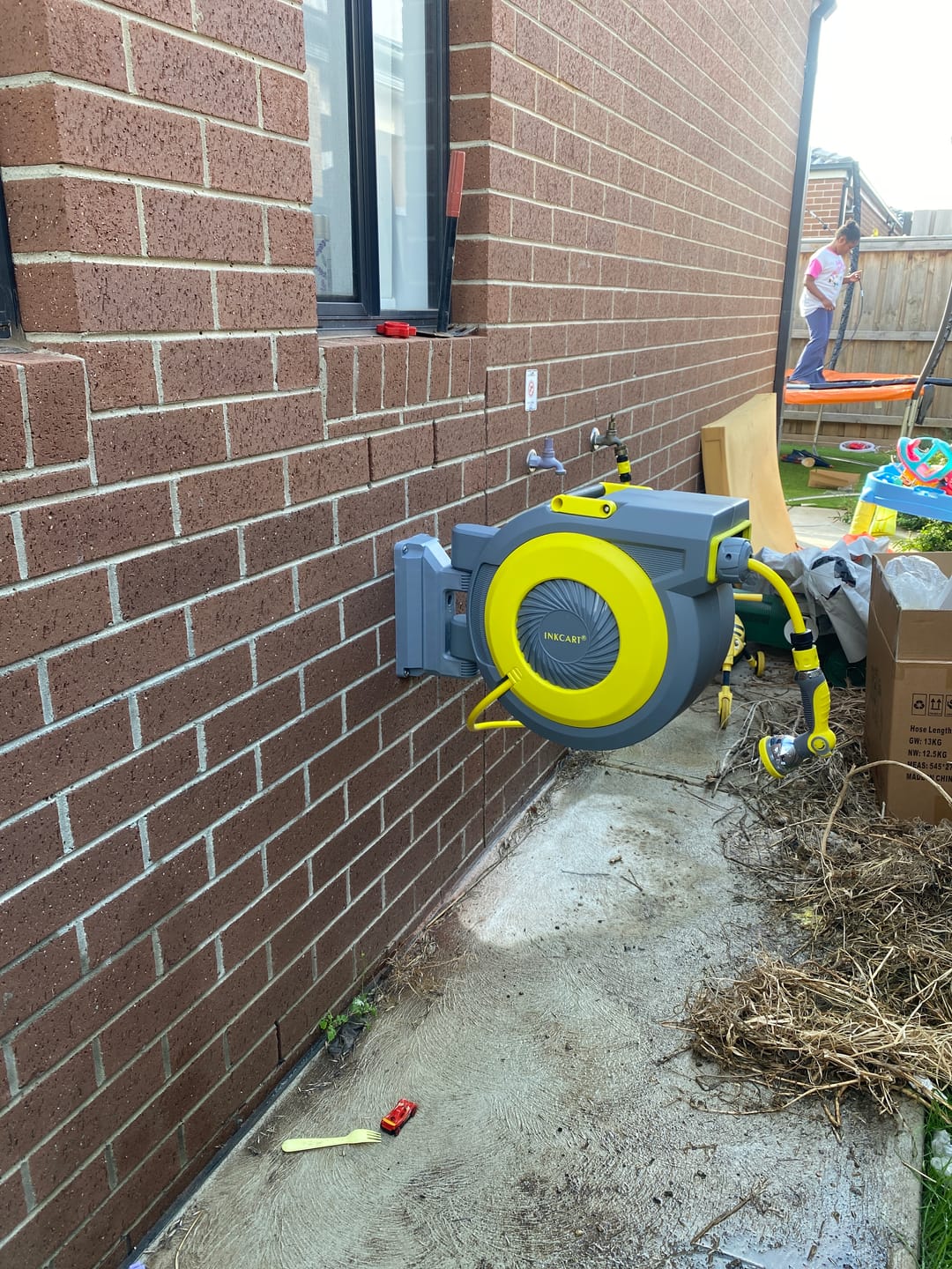 Customer photo review of 30m Retractable Garden Hose Reel.. Fully Installed