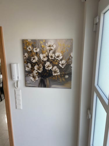 Customer photo review of Leinwandbild | Goldene Blütenpoesie | Quadrat