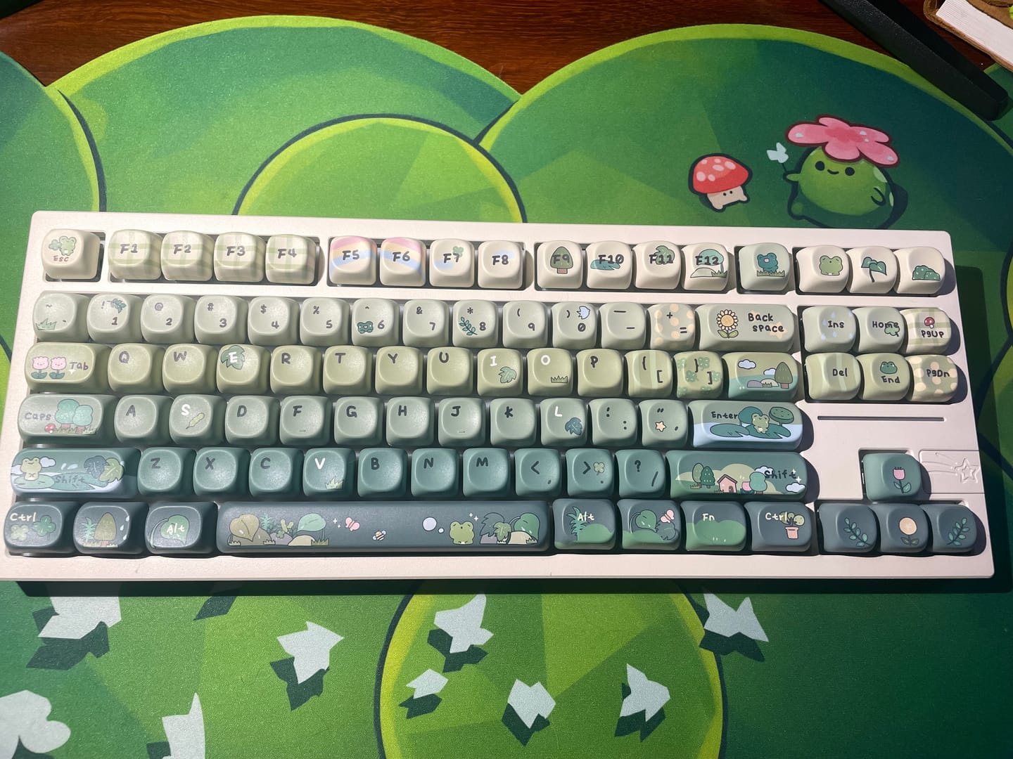 Customer photo review of KiiBOOM X Cosydiaries Rainy Froggy Day Keycap Set