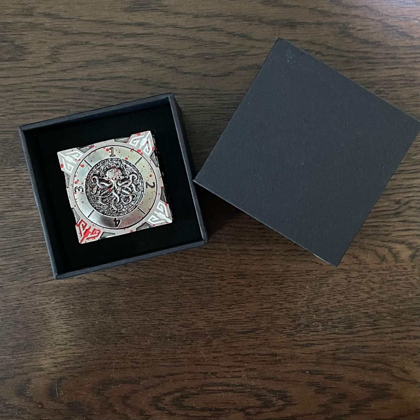 Customer photo review of MastersDice Dragon Dual-Spin 7-in-1 DND Metal Dice - Enamel Multi-Color
