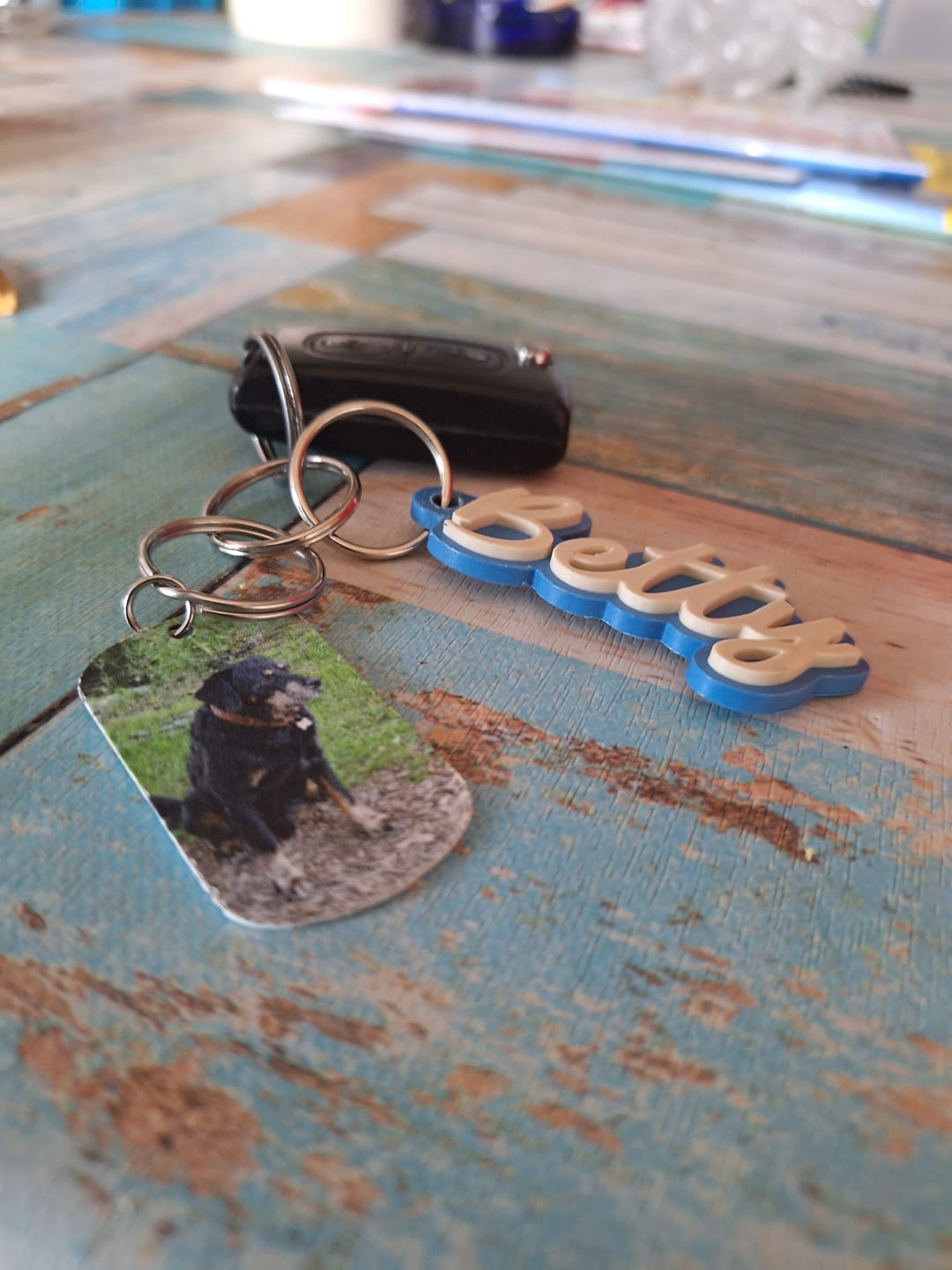 Customer photo review of Voor altijd in mijn hart  - Gepersonaliseerde Dog Tag Sleutelhanger