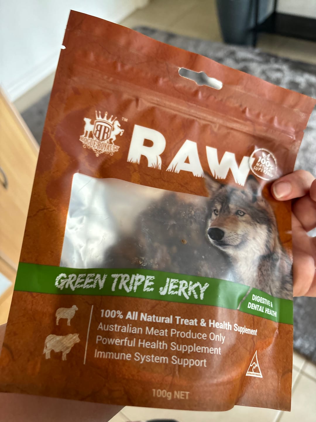 Customer photo review of Green Tripe  Jerky