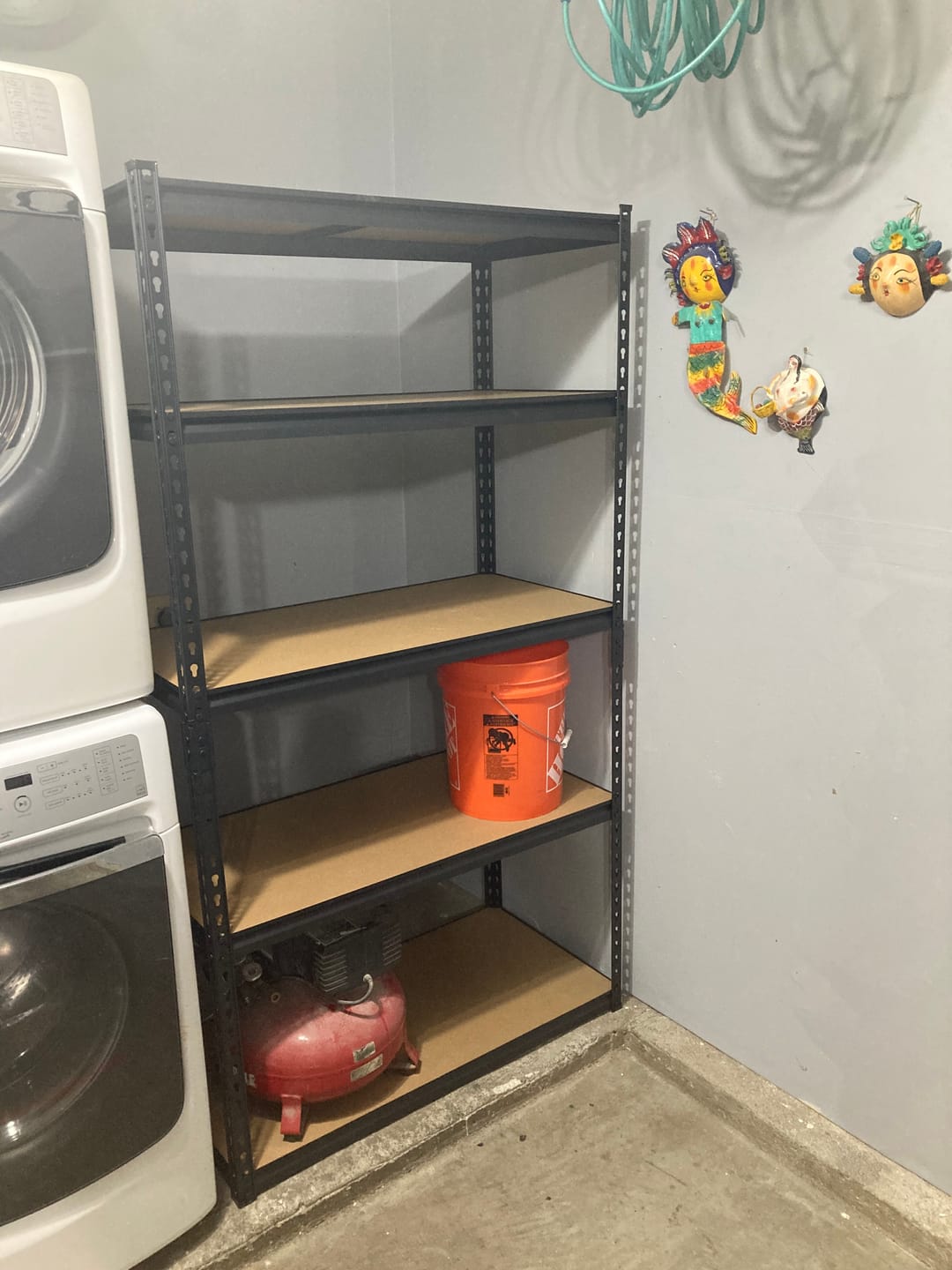 Customer photo review of Reibii 5-Tier 40" W Metal Shelving for Garage, 2500lbs Heavy Duty Storage Shelves, Adjustable Shelf for Closet, Warehouse, Commercial