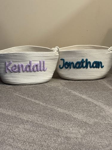 Customer photo review of Baby Knits™ Personalized Knitted Basket