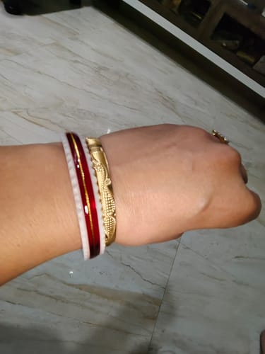 Customer photo review of Red – “Crimson Charm Women’s Bangle” (Pack of 1 Pair) (2 pis)