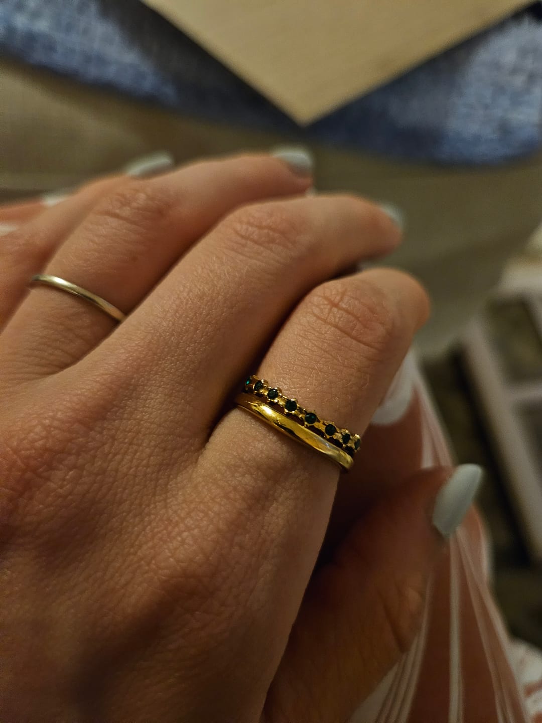 Customer photo review of Marissa Emerald Green Layered Ring