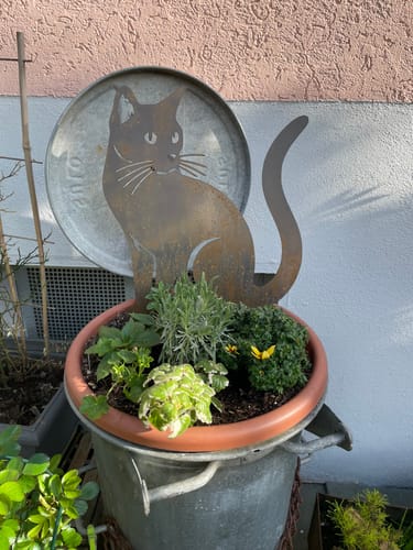Customer photo review of Gartenstecker Katze sitzend
