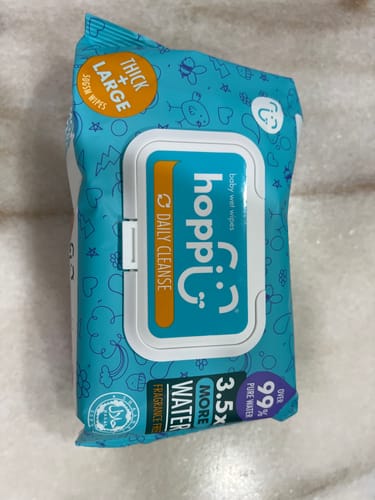 Customer photo review of [Carton] Hoppi Baby Wet Wipes (80 Wipes x 12 Packs)