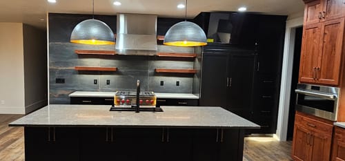 Customer photo review of Industrial 1-Light Hammered Oversized Metal Dome Pendant