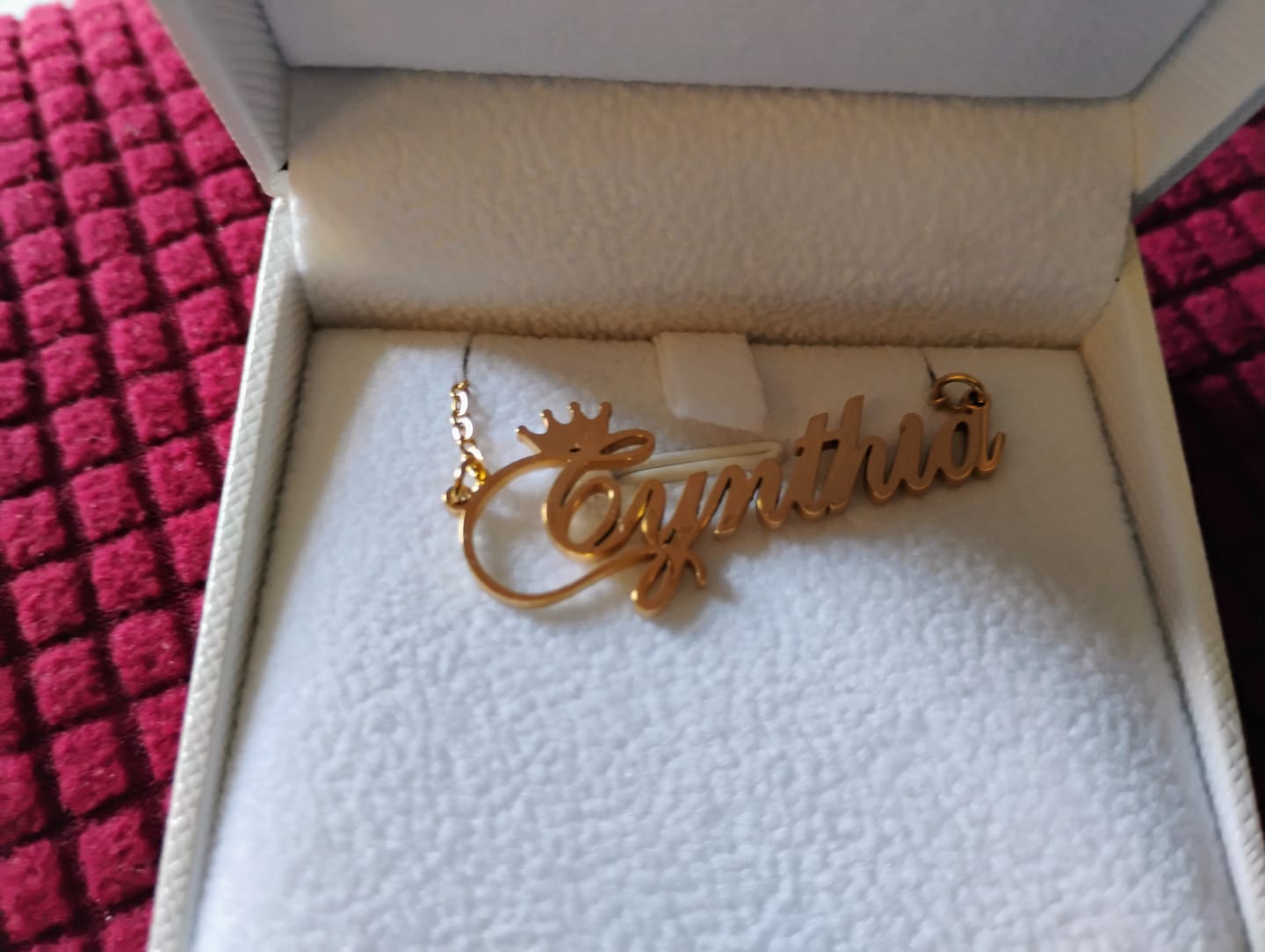Customer photo review of Crown Name Necklace