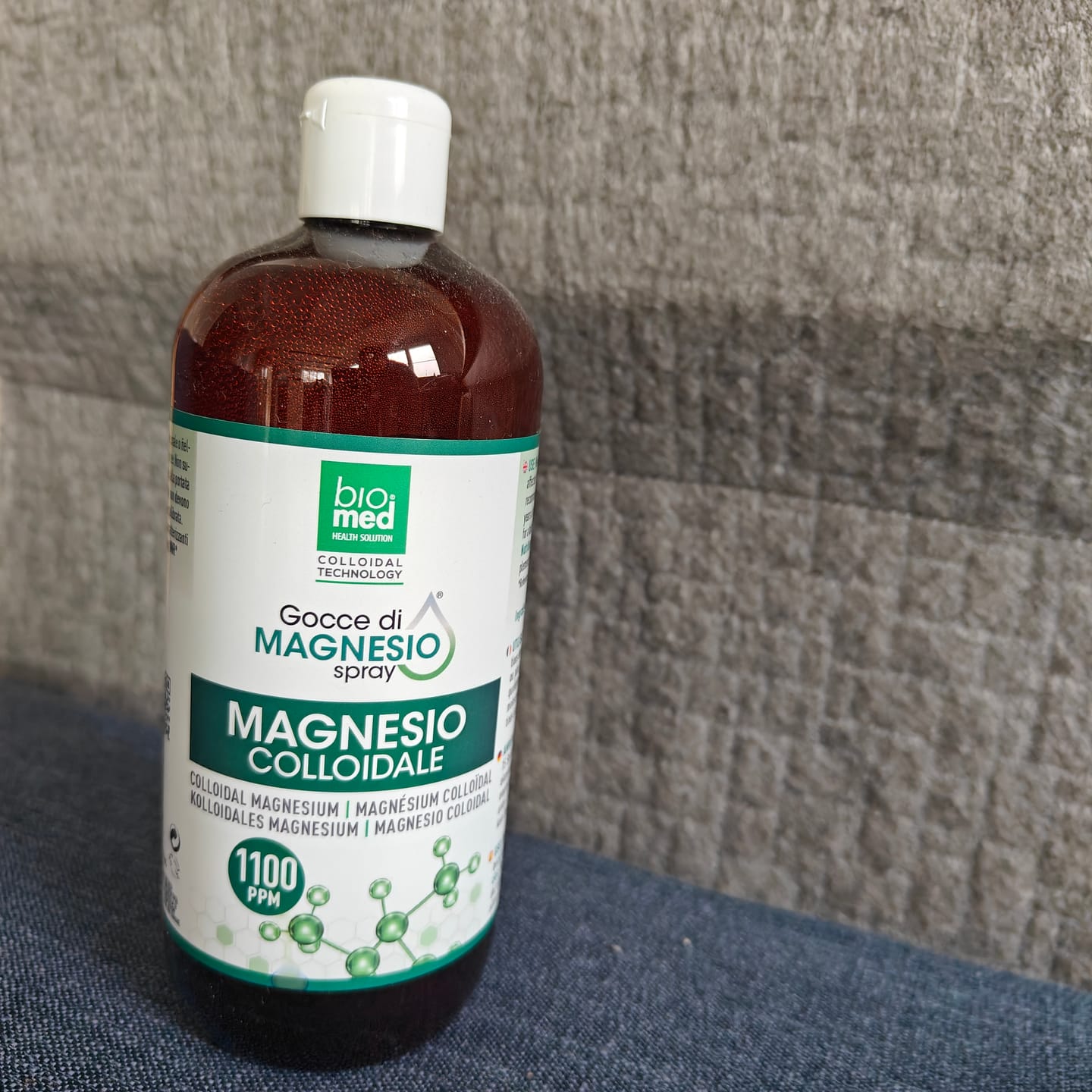 Customer photo review of MAGNESIO COLLOIDALE SPRAY SUBLINGUALE ATTIVO BIOMED - 500 ml. - 1100 ppm