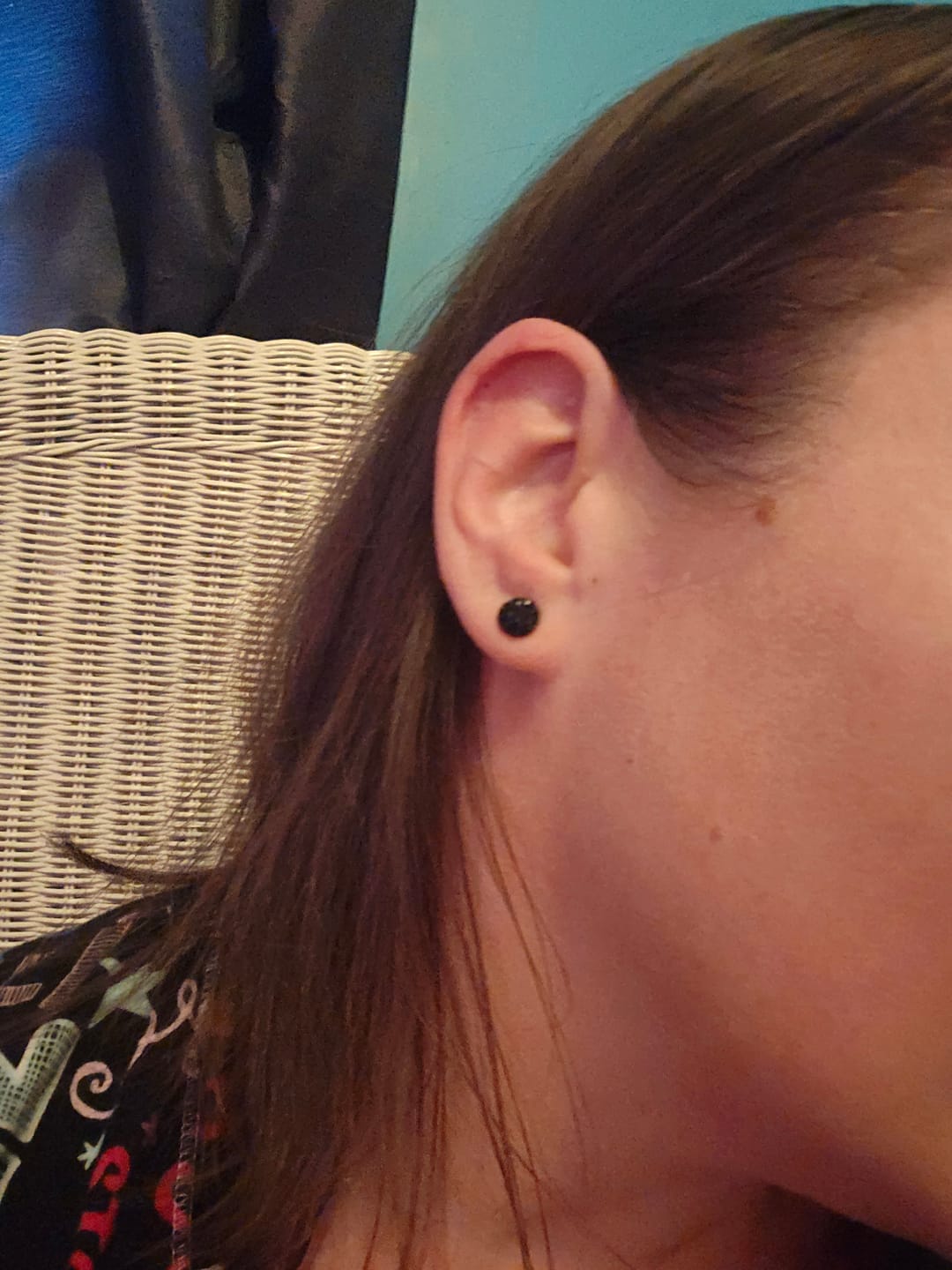 Customer photo review of Petite Faux Druzy Studs Hypoallergenic Earrings for Sensitive Ears Made with Plastic Posts