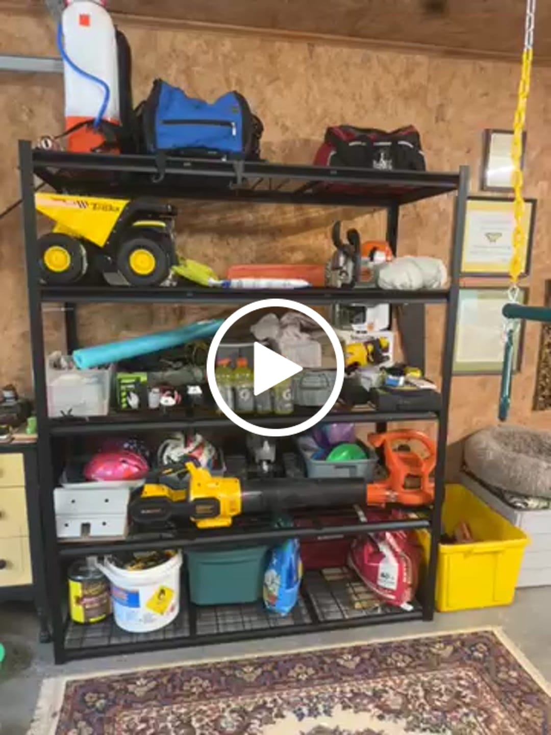 Customer video review of REIBII 60" W Heavy Duty Metal Shelving Unit, Adjustable Shelves for Storage, Rust-Proof Shelving for Garage, Industrial, Warehouse, Basement & Workshop