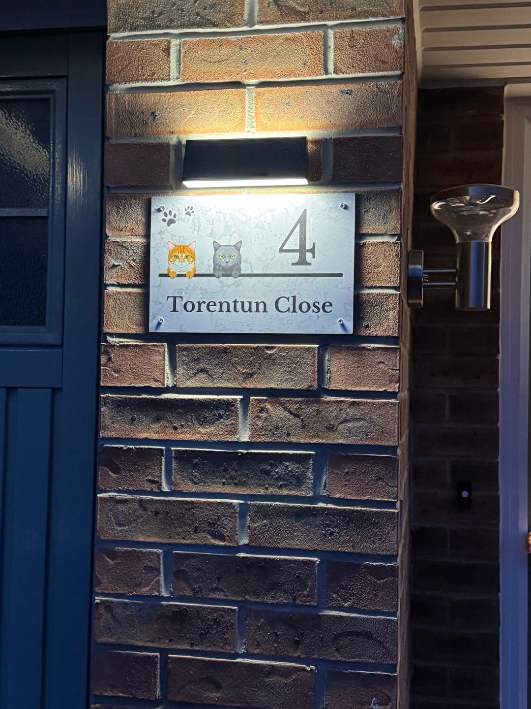 Customer photo review of House number marble look - Personalised Door Sign
