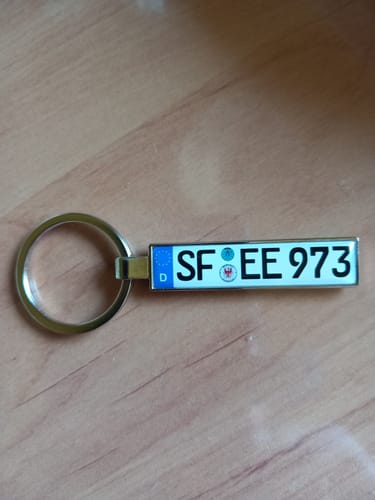 Customer photo review of Kennzeichen Schlüsselanhänger Mini Nummernschild Metall