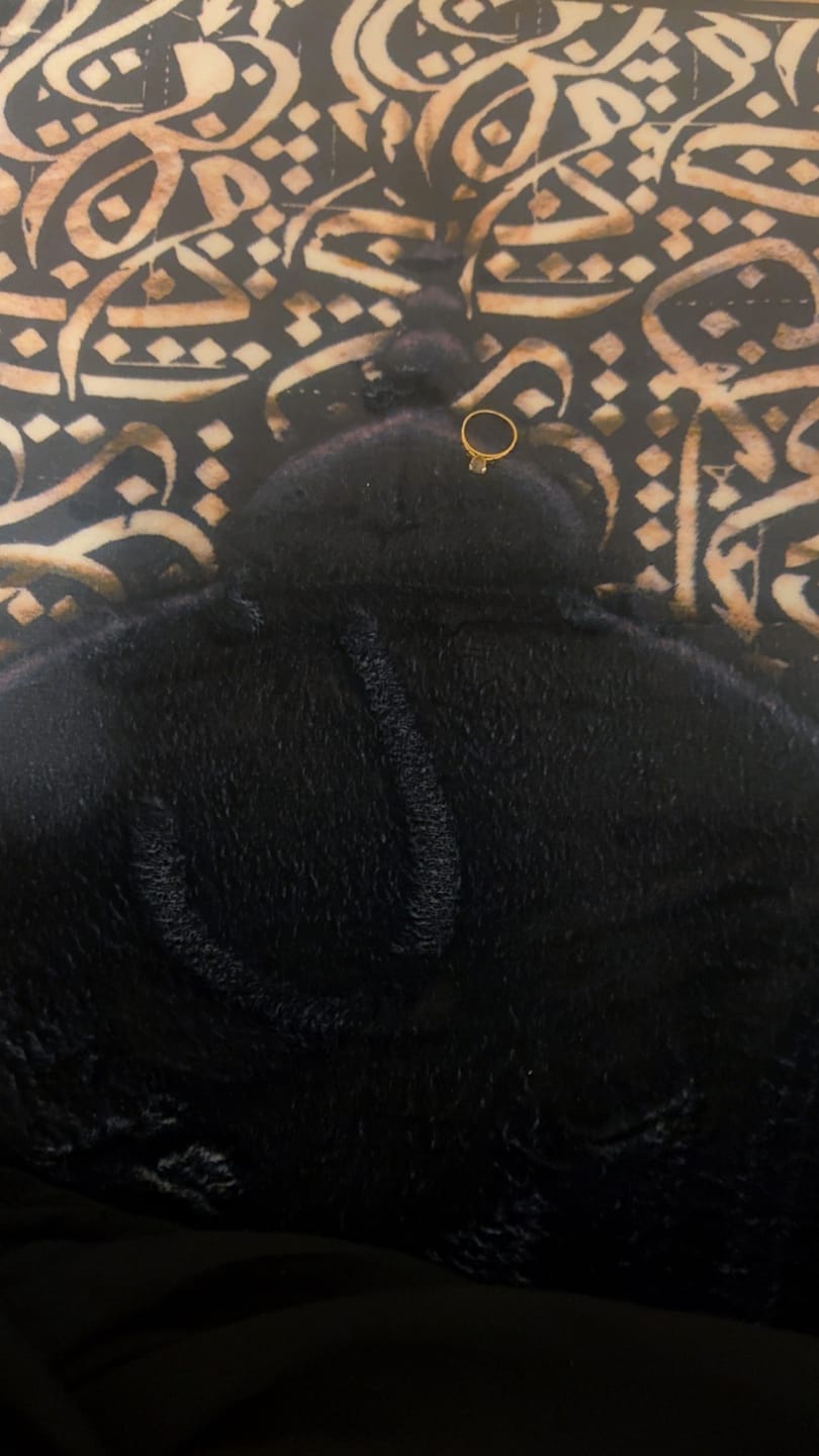 Customer photo review of Dark Arabic Calligraphy  Padded Prayer Mat
