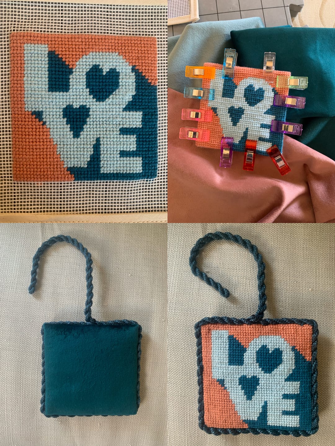 Customer photo review of Love Magnet Needlepoint Kit