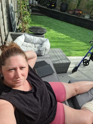 Customer photo review of Walkies Ready® - Cycling Shorts - Raspberry Pink