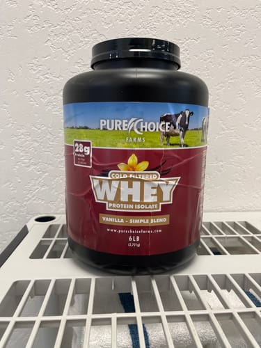 Customer photo review of Whey Protein Isolate with Organic Vanilla