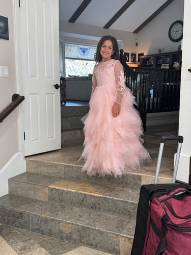 Customer photo review of Girl Pageant Princess Dress Baby Girl Bow Net Gauze Birthday Party Formal Dresses