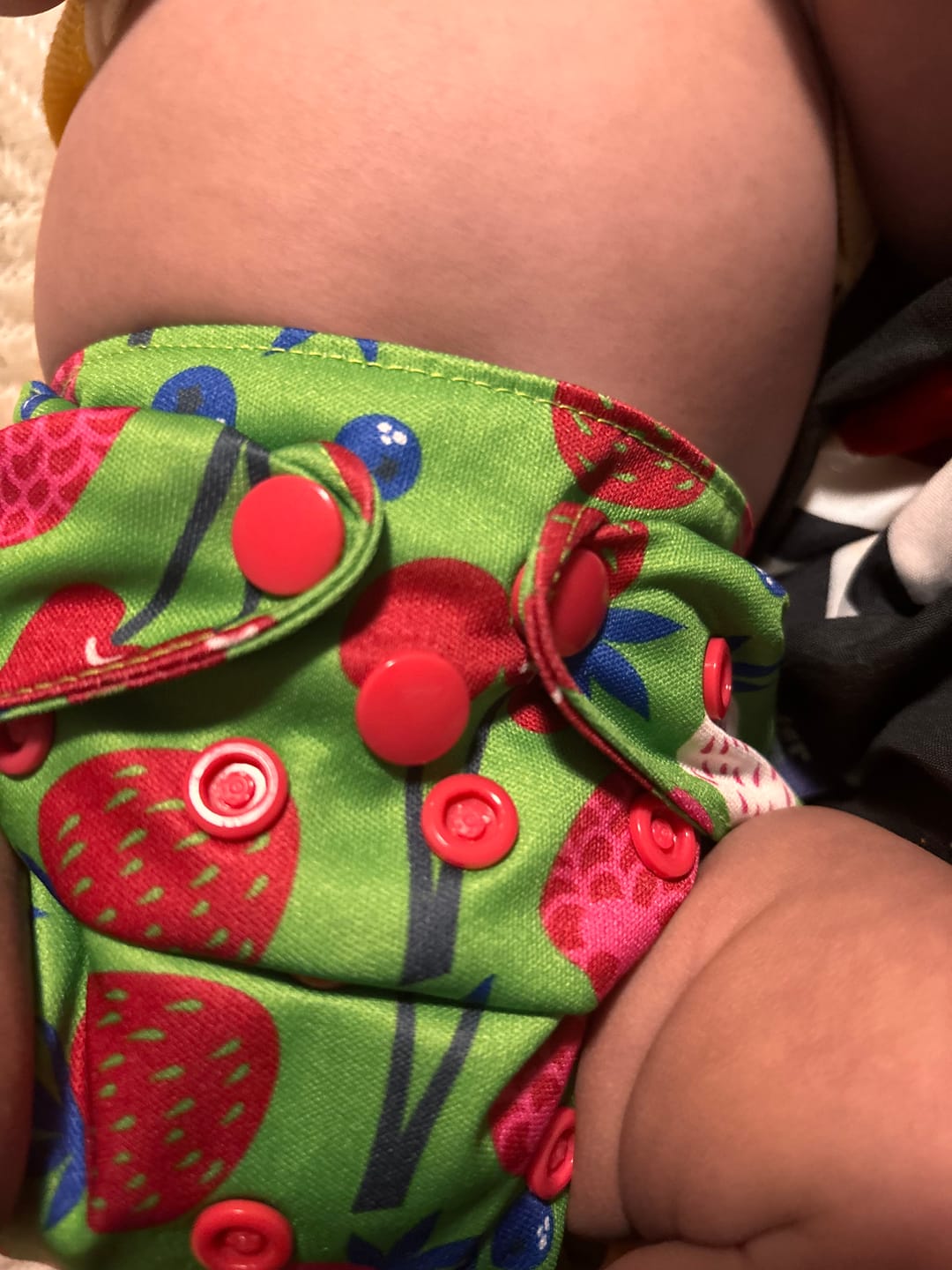 Customer photo review of Food: Essentials Pocket Cloth Diaper with Athletic Wicking Jersey, Grows with your Baby