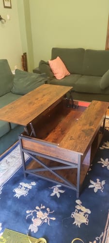 Customer photo review of Τραπεζάκι Σαλονιού Με Ρυθμιζόμενο Ύψος Βοηθητικό Τραπέζι Καθιστικού Καναπέ Κρυφός Αποθηκευτικός Χώρος LC-T205B01