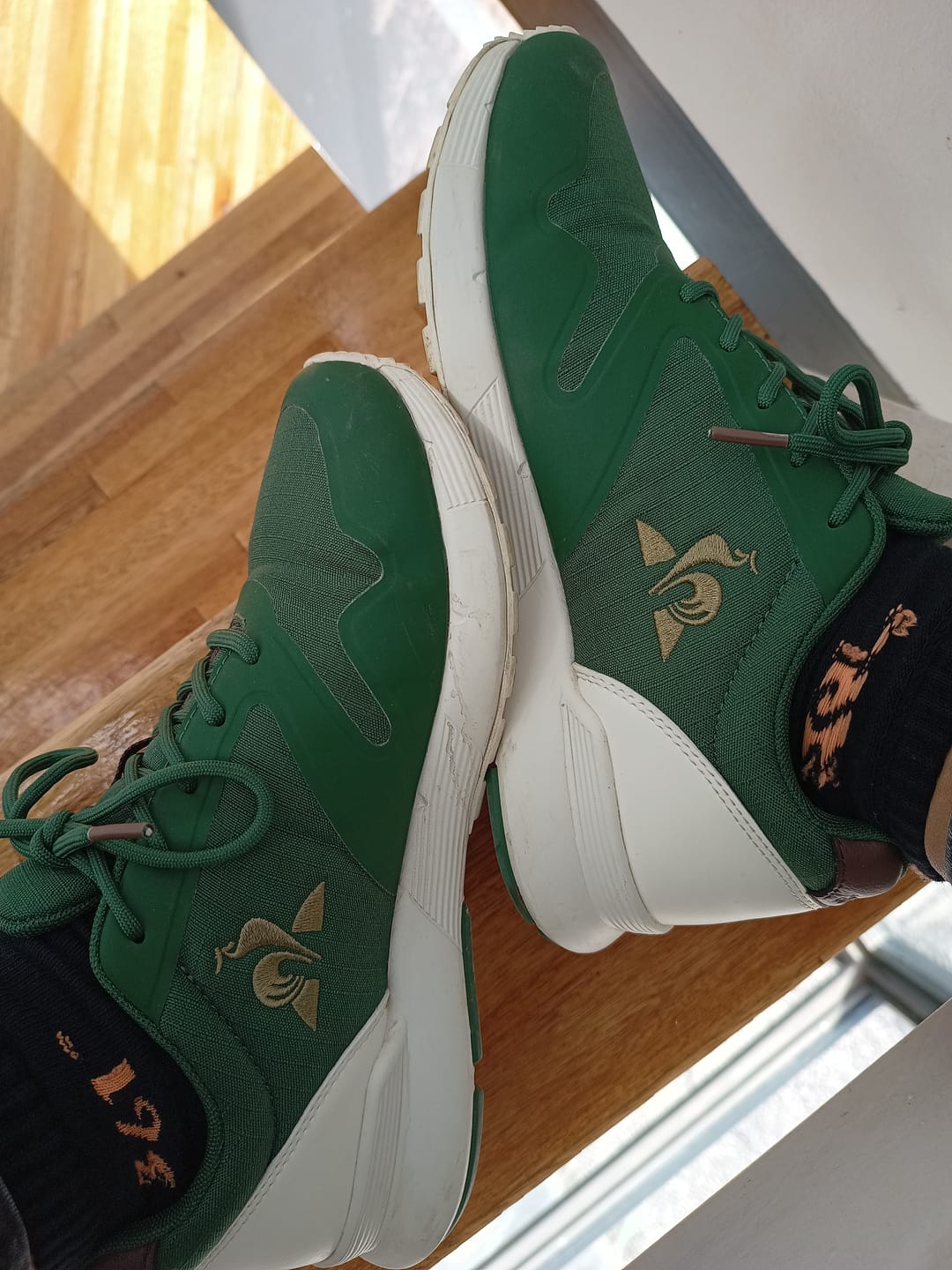 Customer photo review of Zapatillas Le Coq Sportif Omega X Sport Verde Marrón Crudo