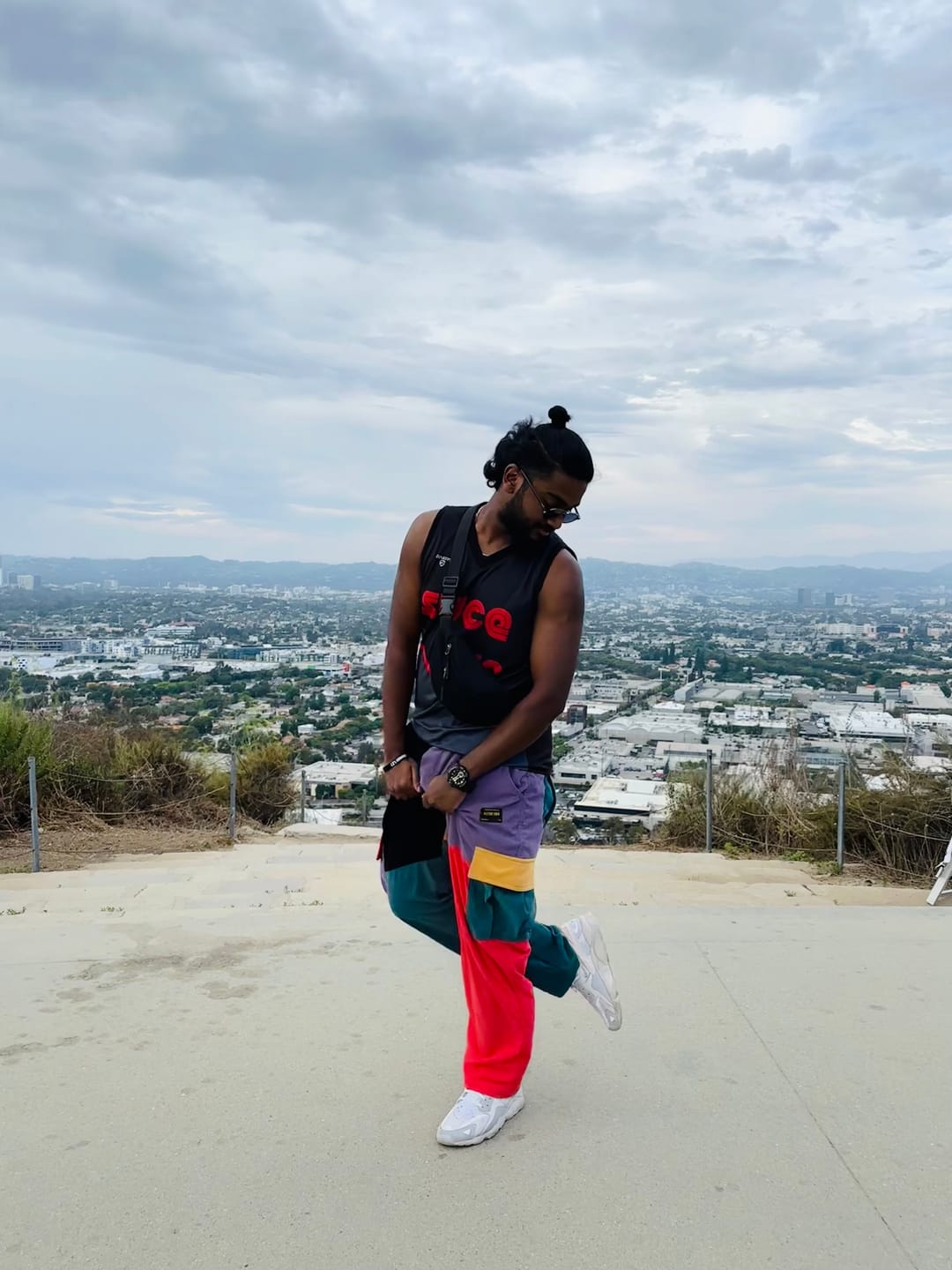 Customer photo review of Aelfric Eden "Back to 90's" Patchwork Color Block Corduroy Pants
