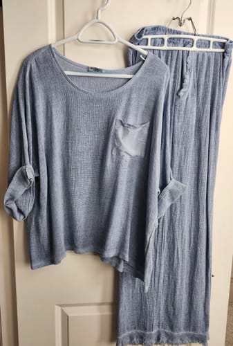 Customer photo review of Meo Linen Saluzzo Fray Pants (Denim)