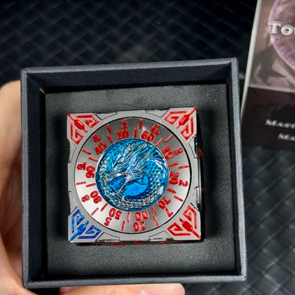 Customer photo review of MastersDice Dragon Dual-Spin 7-in-1 DND Metal Dice - Enamel Multi-Color