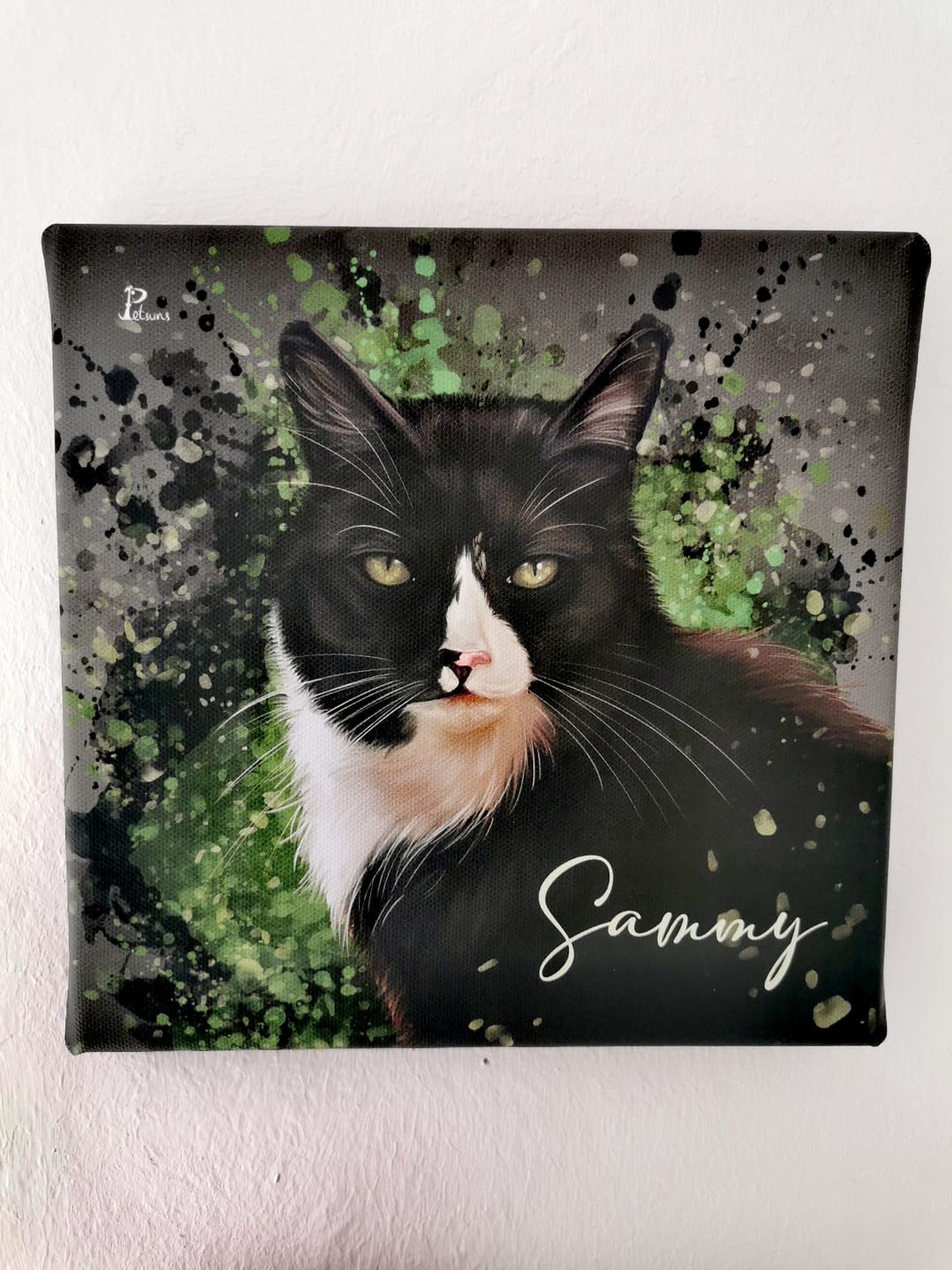 Customer photo review of Handgemaltes Haustierportrait auf Premium Leinwand im Ink Stil