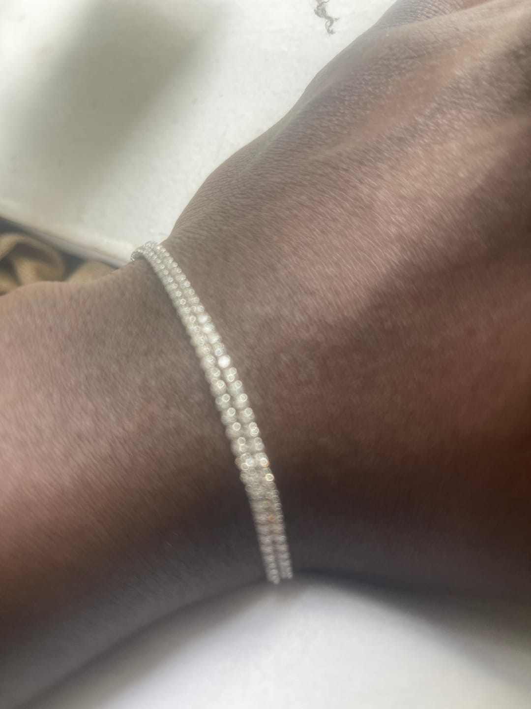 Customer photo review of Moissanite Micro Tennis Bracelet - 925 Silver - D Colour - VVS1