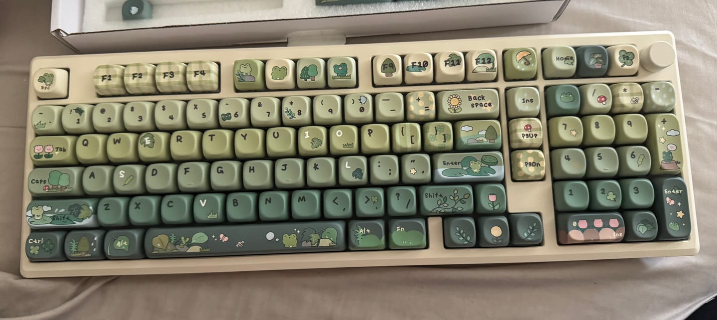 Customer photo review of KiiBOOM X Cosydiaries Rainy Froggy Day Keycap Set