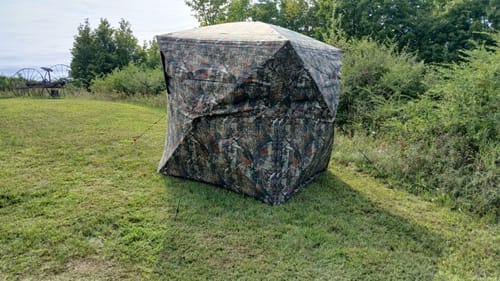 Customer photo review of Vis360 See Through Silent 4 Full Panels Deer Hunting Blind