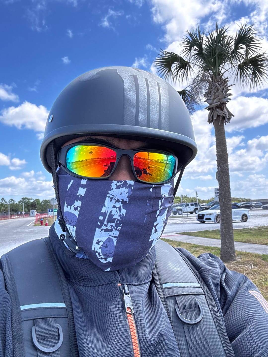 Customer photo review of Smallest & Lightest DOT Open Beanie Helmet - Punisher Style