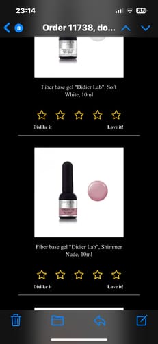 Customer photo review of Fiber base gel "Didier Lab", Shimmer Nude, 10ml