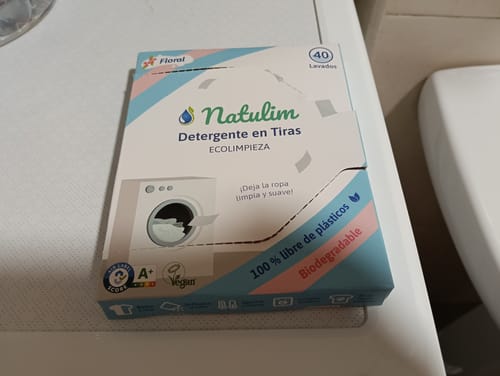 Customer photo review of Eco-Tiras de Detergente 40 lavados Natulim