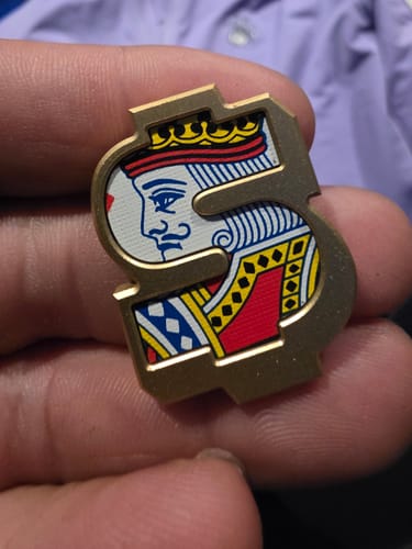Customer photo review of Golf Ball Marker - Money Playing Card Inlay Marker