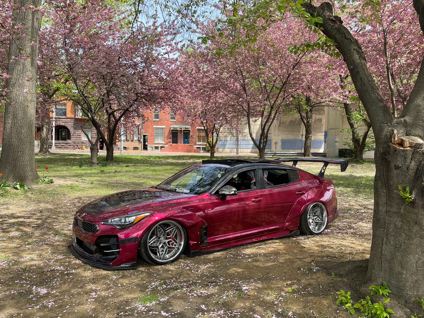 Customer photo review of Glossy Metallic Rubellite Purple Vinyl Wrap
