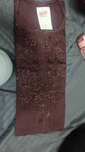 Customer photo review of Laila Chocolate Brown Ombre Long Rayon Kurta